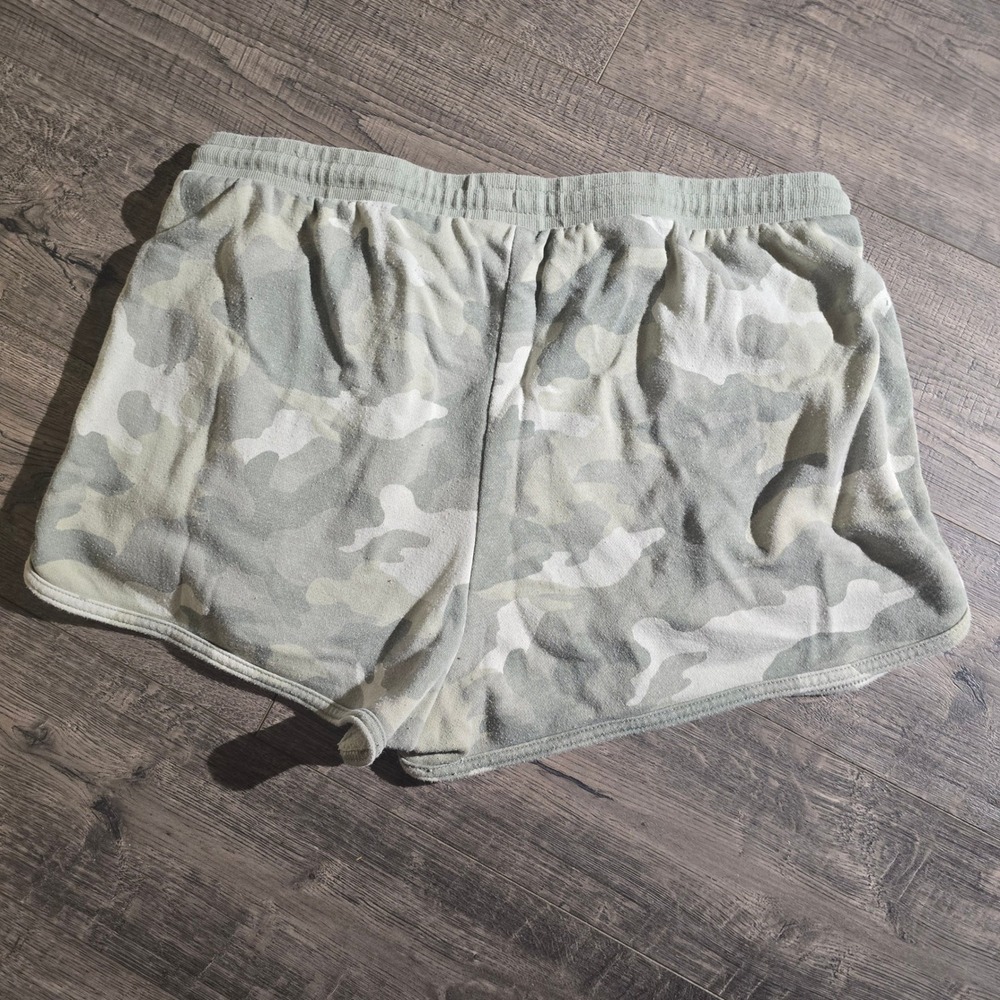 Olive + Oak Camo Lounge Shorts Women's XL Drawstring Waist Pockets‎